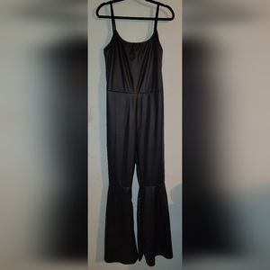 NWT XL Flare Jumpsuit Faux Leather super flare Jumpsuit by Lucky & Bl…